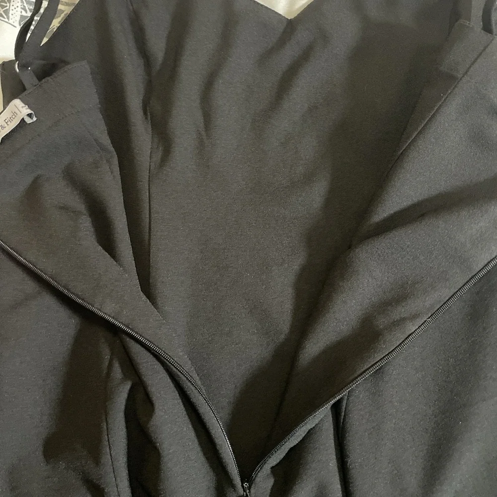 Abercrombie And Fitch Black Mini Sundress Spaghetti Strap Zip Womens Size Small - Picture 8 of 8